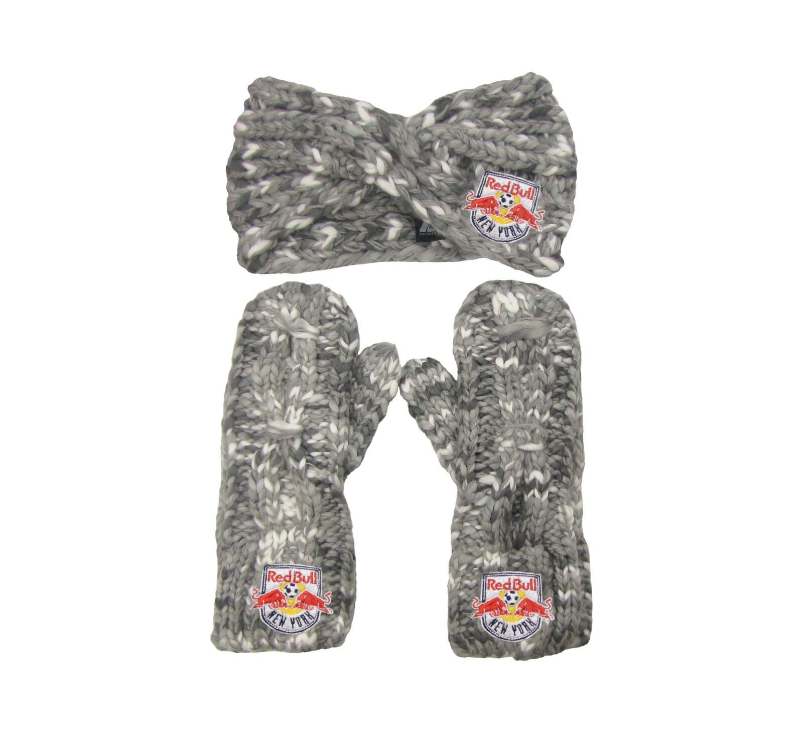 Женский комплект ZooZatz Gray New York Red Bulls (повязка и варежки)