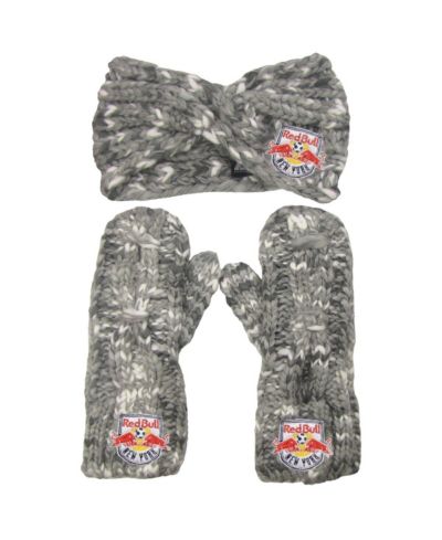 Женский комплект ZooZatz Gray New York Red Bulls (повязка и варежки)