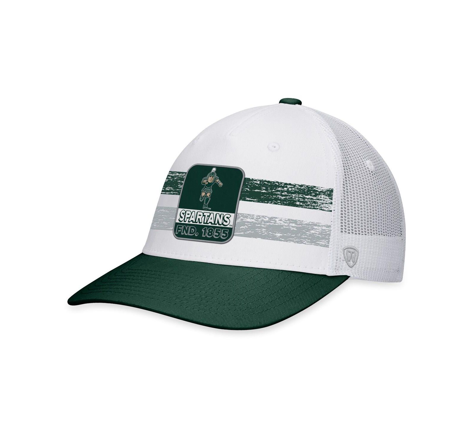 Мужская кепка Top of the World White, Green Michigan State Spartans Retro Fade Snapback Hat