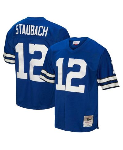 Мужская джерси Mitchell & Ness Roger Staubach Navy Dallas Cowboys Big and Tall 1971 Legacy Retired Player