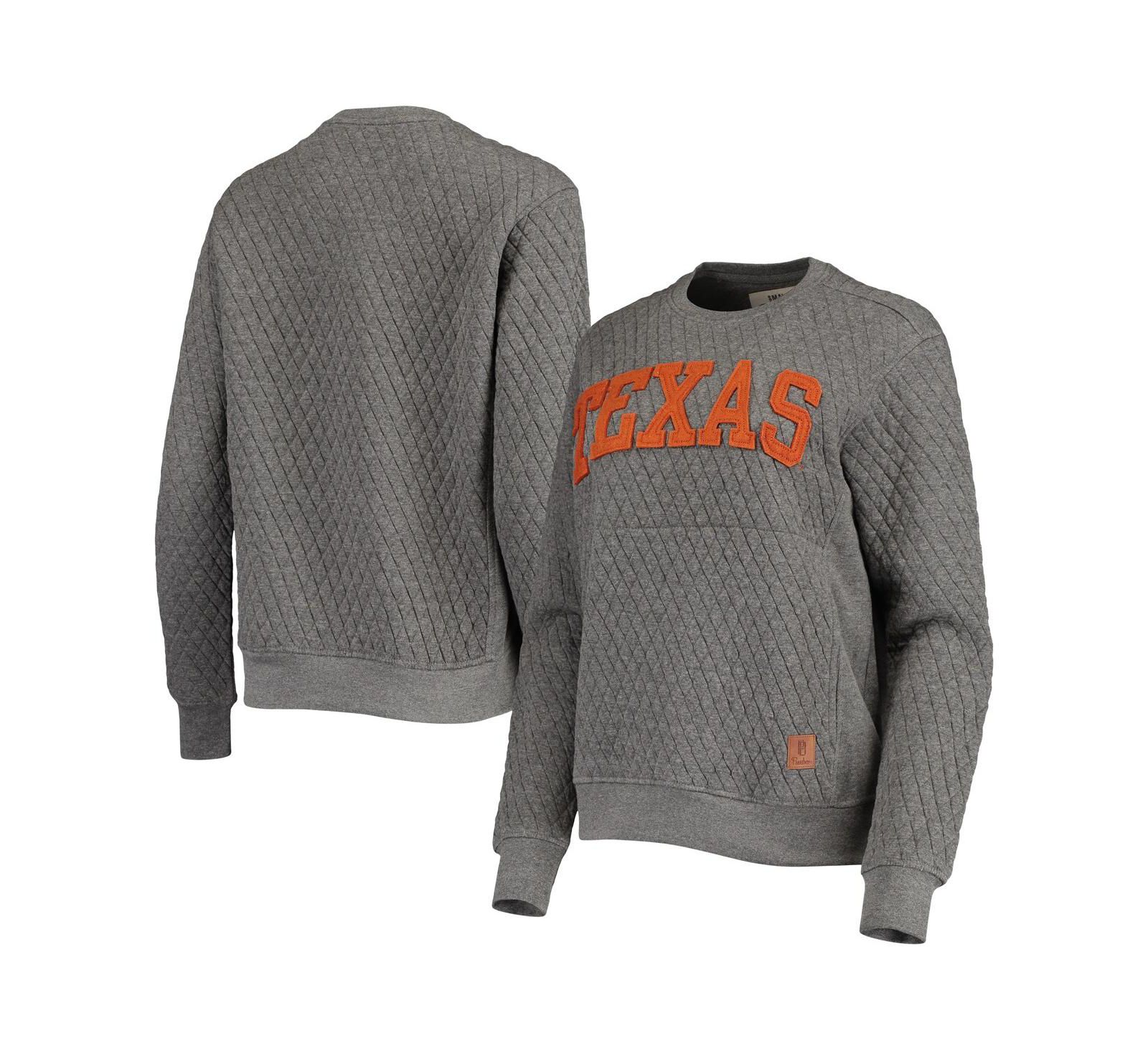 Женский Pressbox Heather Charcoal Texas Longhorns Moose стеганый джемпер