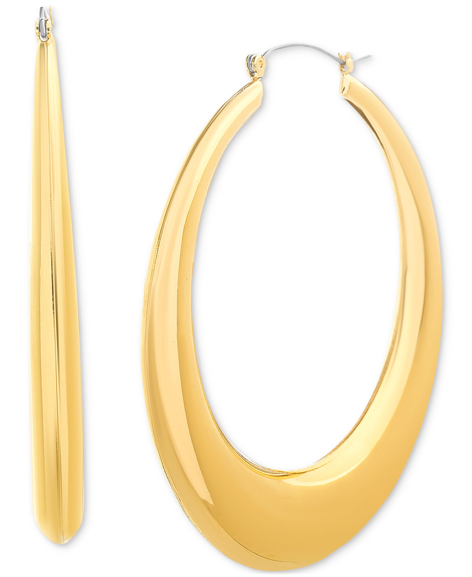 Kensie серьги-кольца Gold-Tone Wide Large, 2.75"