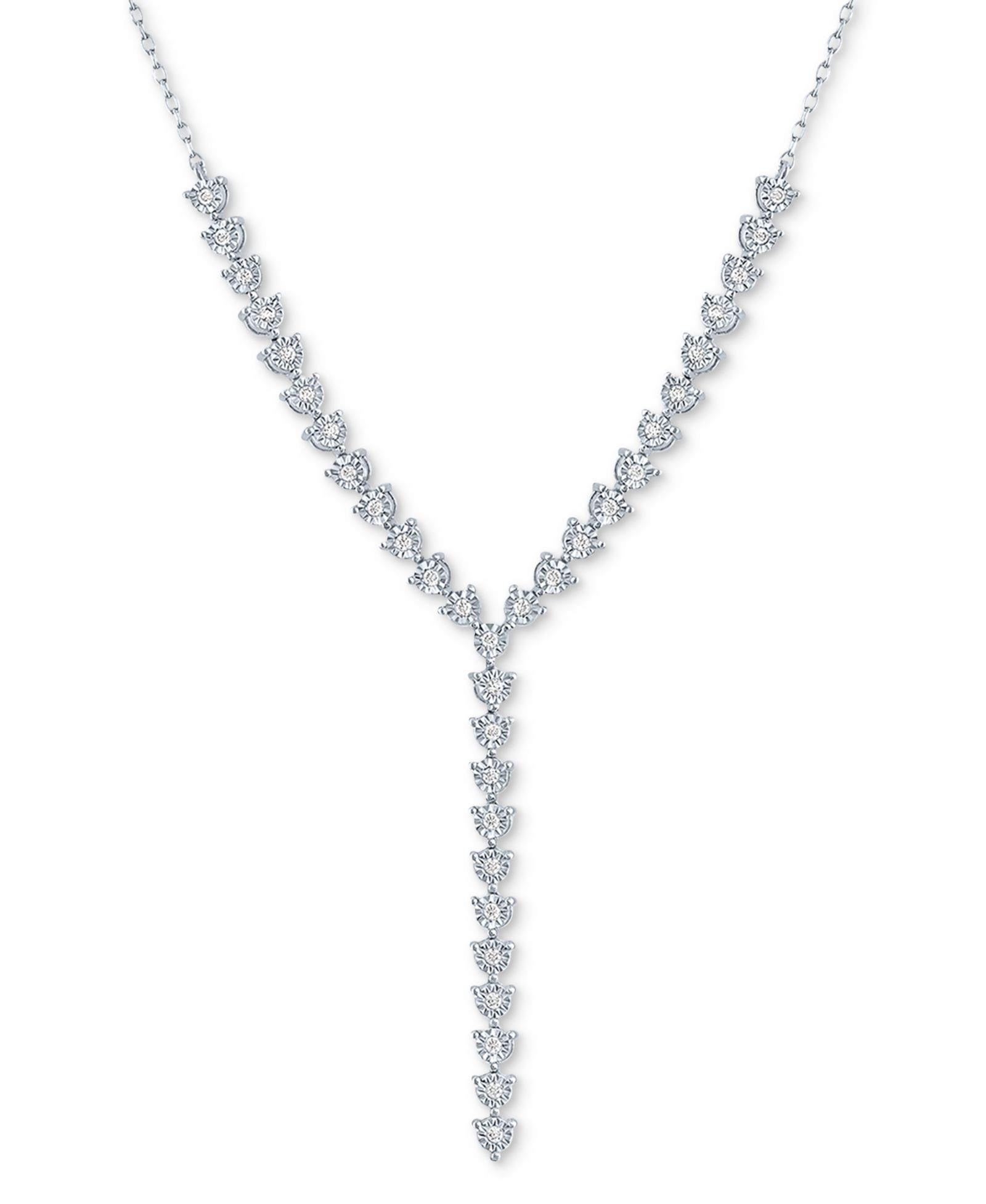 Колье-лариат Diamond Adjustable 18" в Sterling Silver