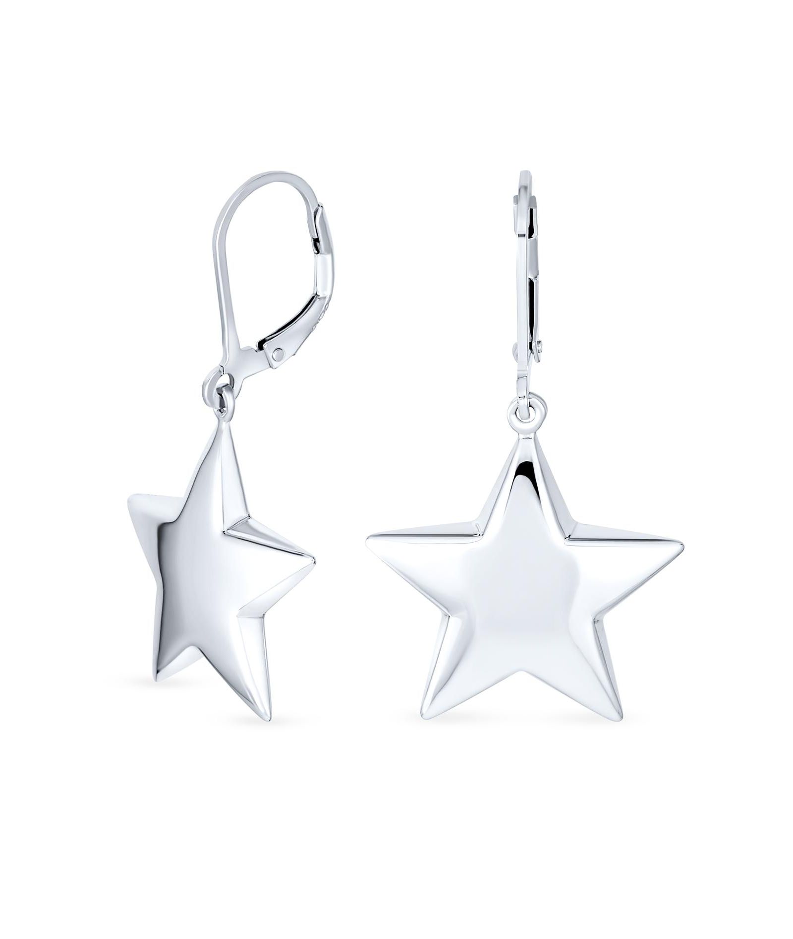 Серьги Bling Jewelry American Patriotic Celestial Rock Star Sterling Silver