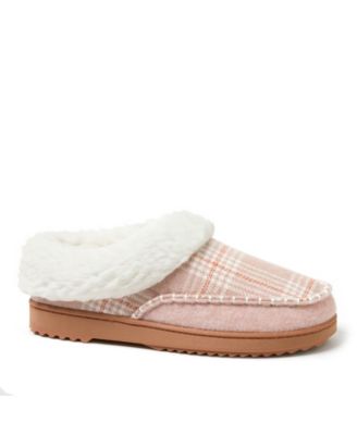 Dearfoams Женские тапочки-калоны Nyla Felted Plaid Moccasin Toe