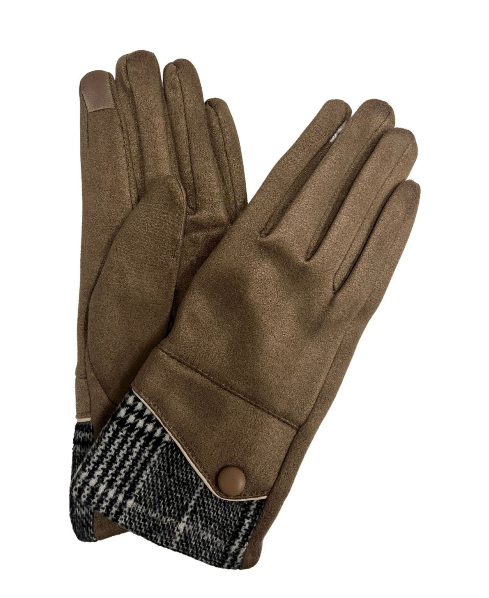 Перчатки Marcus Adler Plaid Cuff Faux Suede Touchscreen