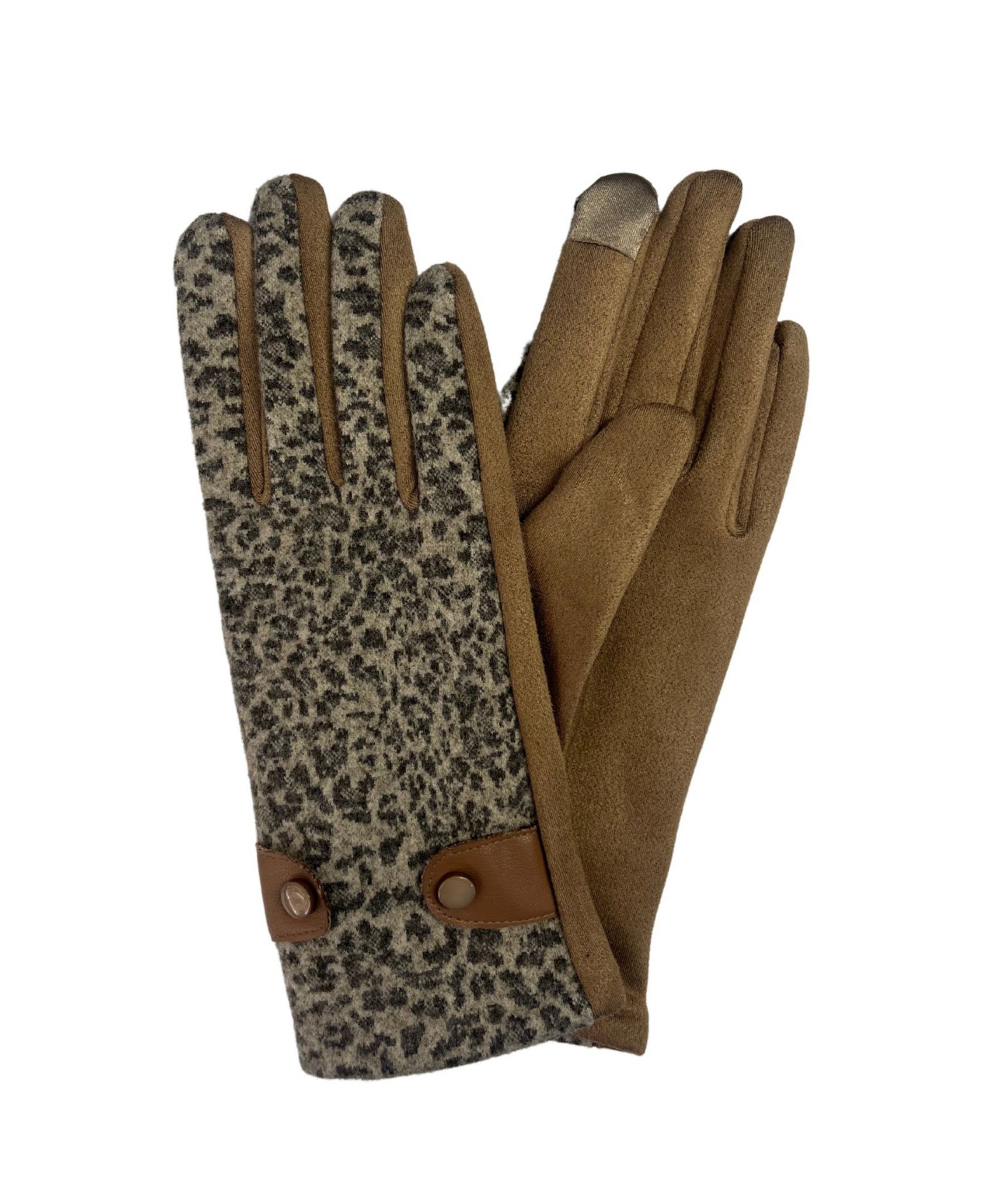Перчатки Marcus Adler Leopard Print Touchscreen Jersey