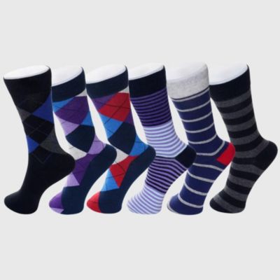 Мужские носки Alpine Swiss Dress Socks, 6 Pair Crew Sock Cotton Argyle Pattern Multicolor