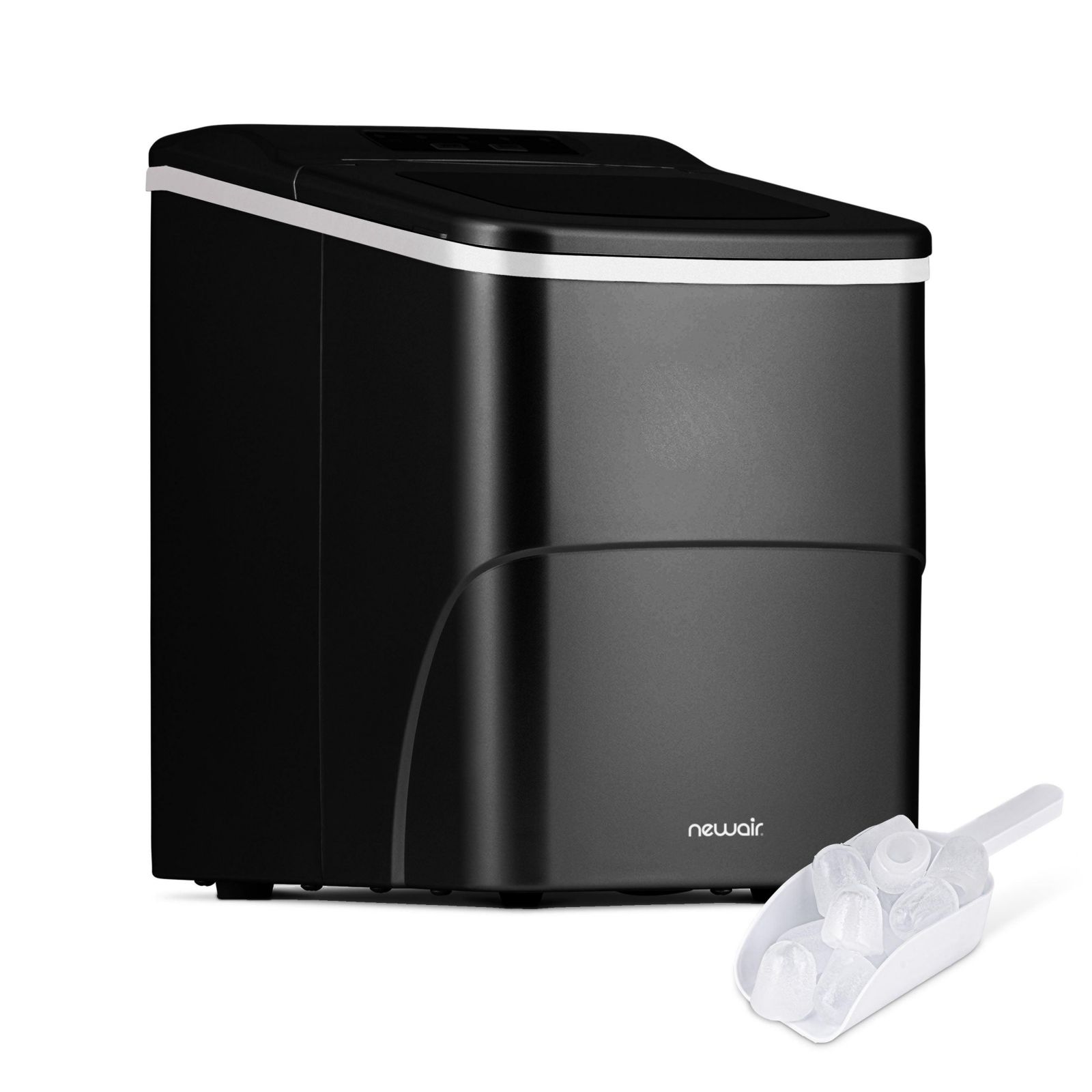 Newair Countertop Bullet Ice Maker in Matte Black or Metallic Silver, 26 lbs/Day