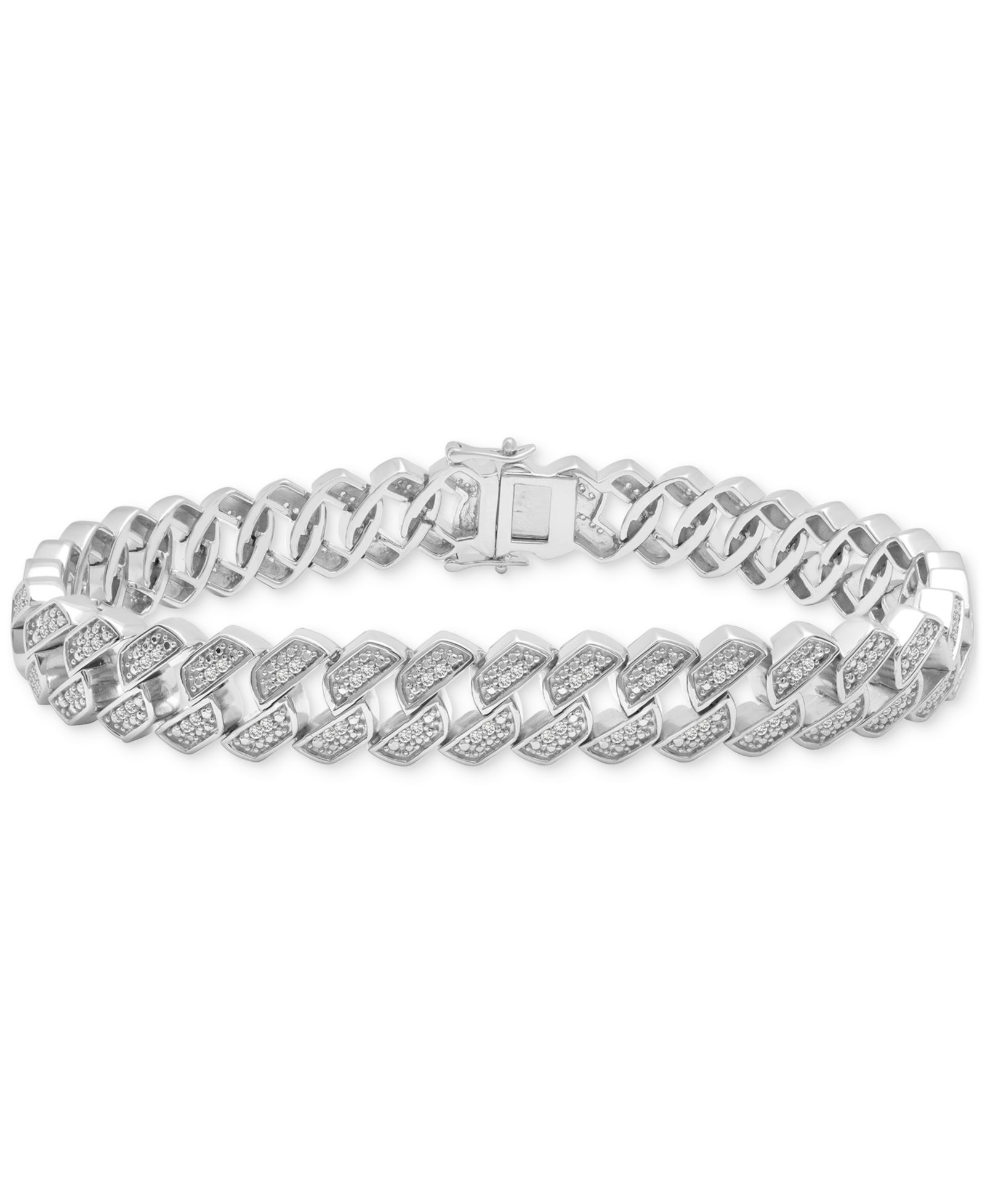 Мужской браслет Diamond Curb Link (1 ct. t.w.) из Sterling Silver
