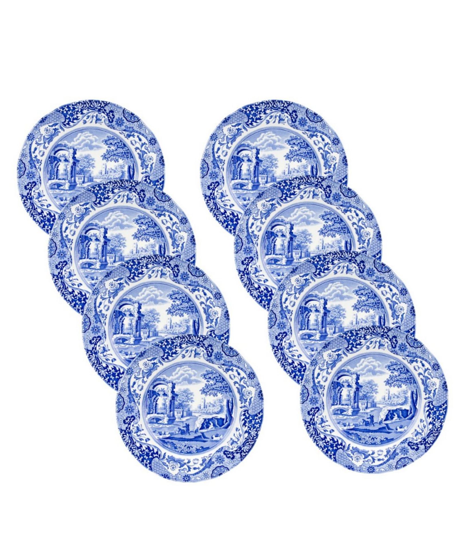 Набор из 8 обеденных тарелок Spode Blue Italian
