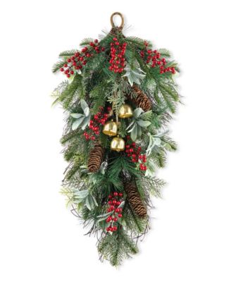 Glitzhome 26" H Berry, Pinecone and Bell Teardrop