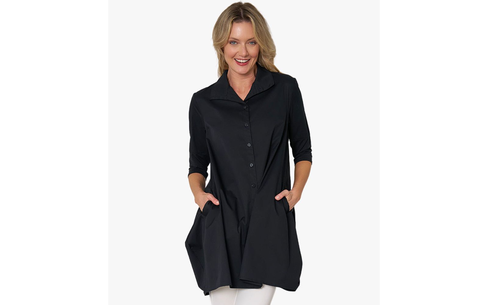 Stella Carakasi Женский туник Tiburon Cotton and Jersey Quarter Sleeve