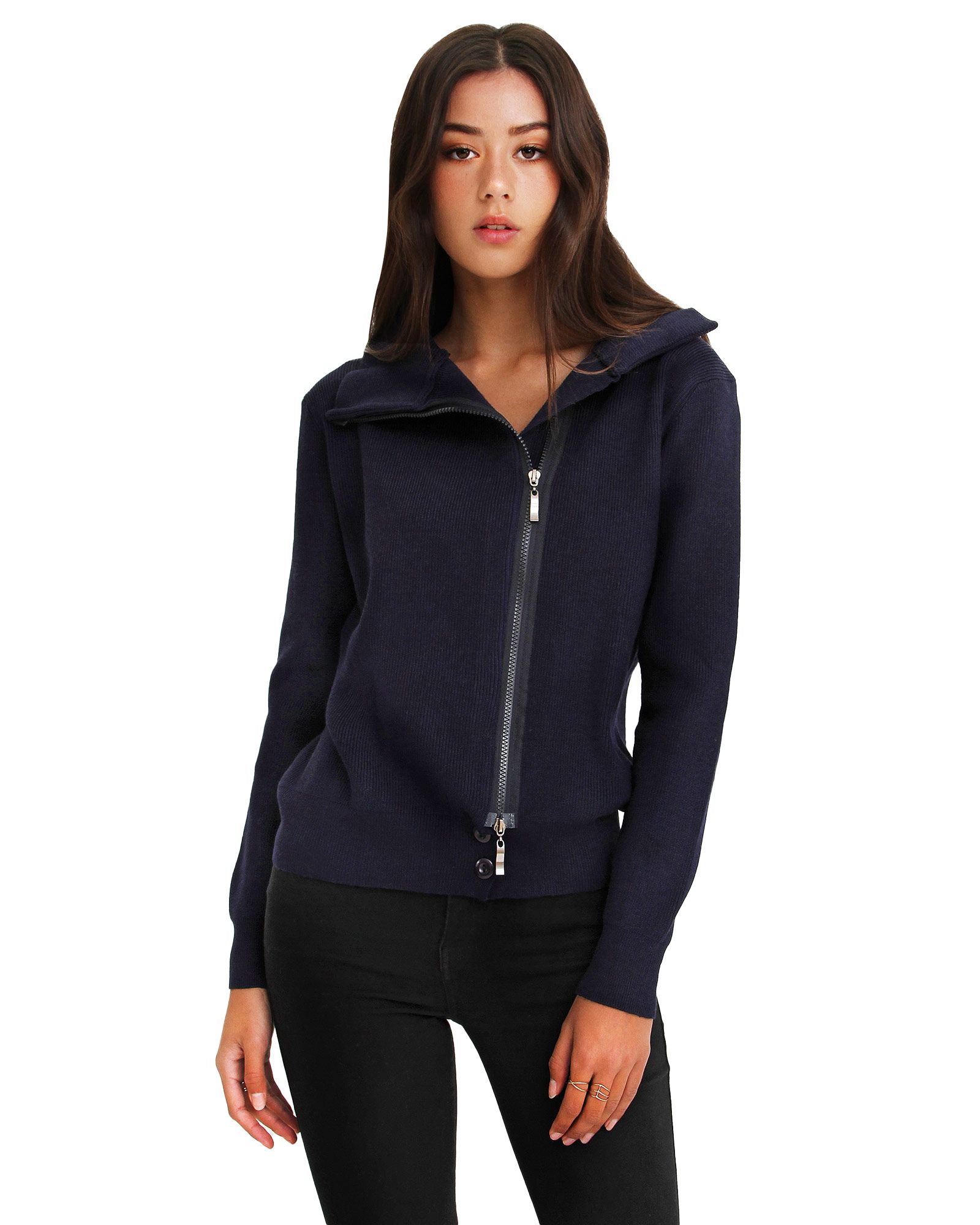 Belle & Bloom Women's Brother's Zip Front Jumper