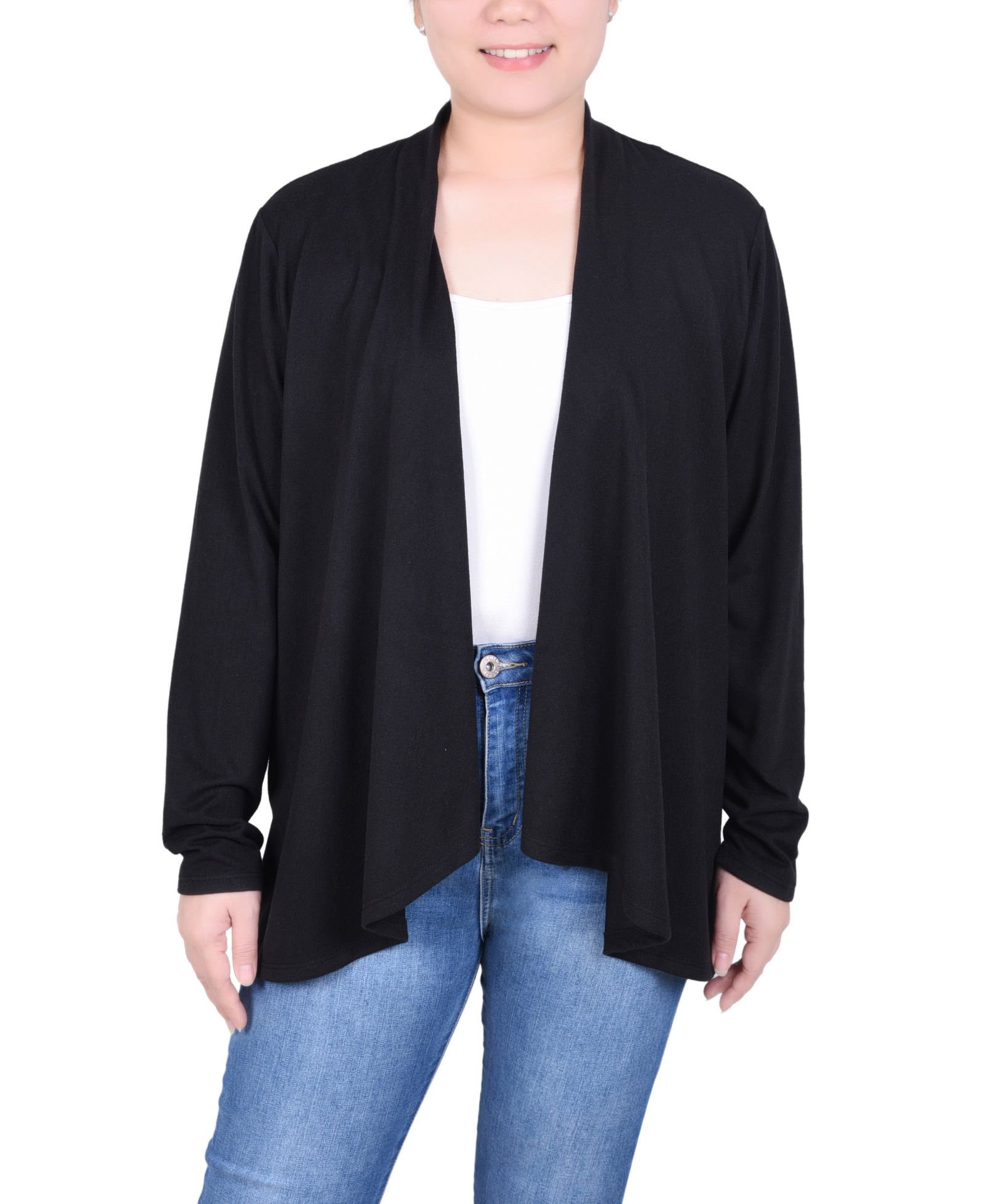 Женский кардиган NY Collection Petite Long Sleeve Swing