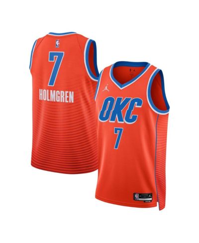 Men's and Women's Jordan Chet Holmgren Orange Oklahoma City Thunder Swingman Jersey - Statement Edition