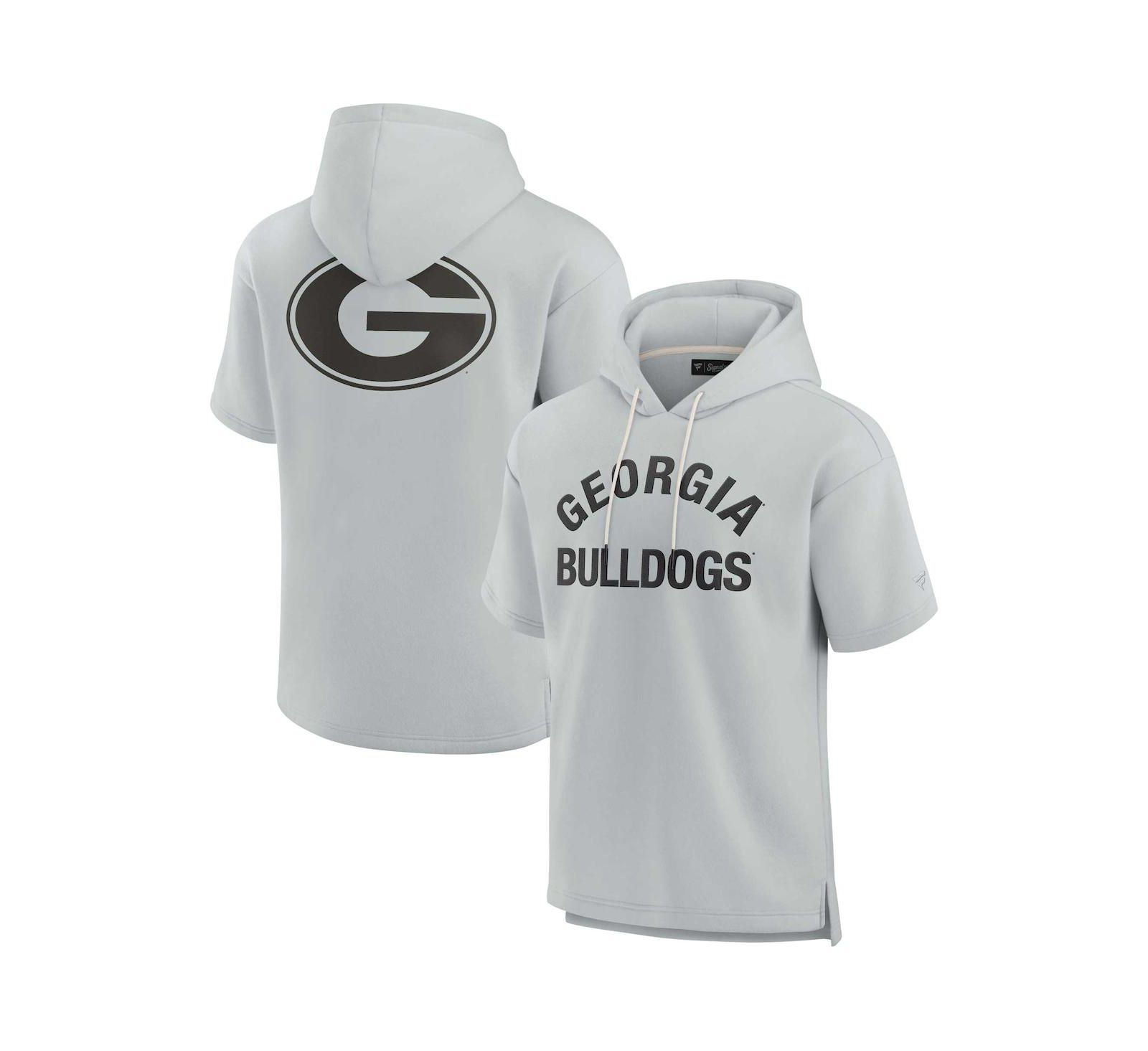Мужской и женский мягкий флисовый свитшот-худи Fanatics Signature Gray Georgia Bulldogs