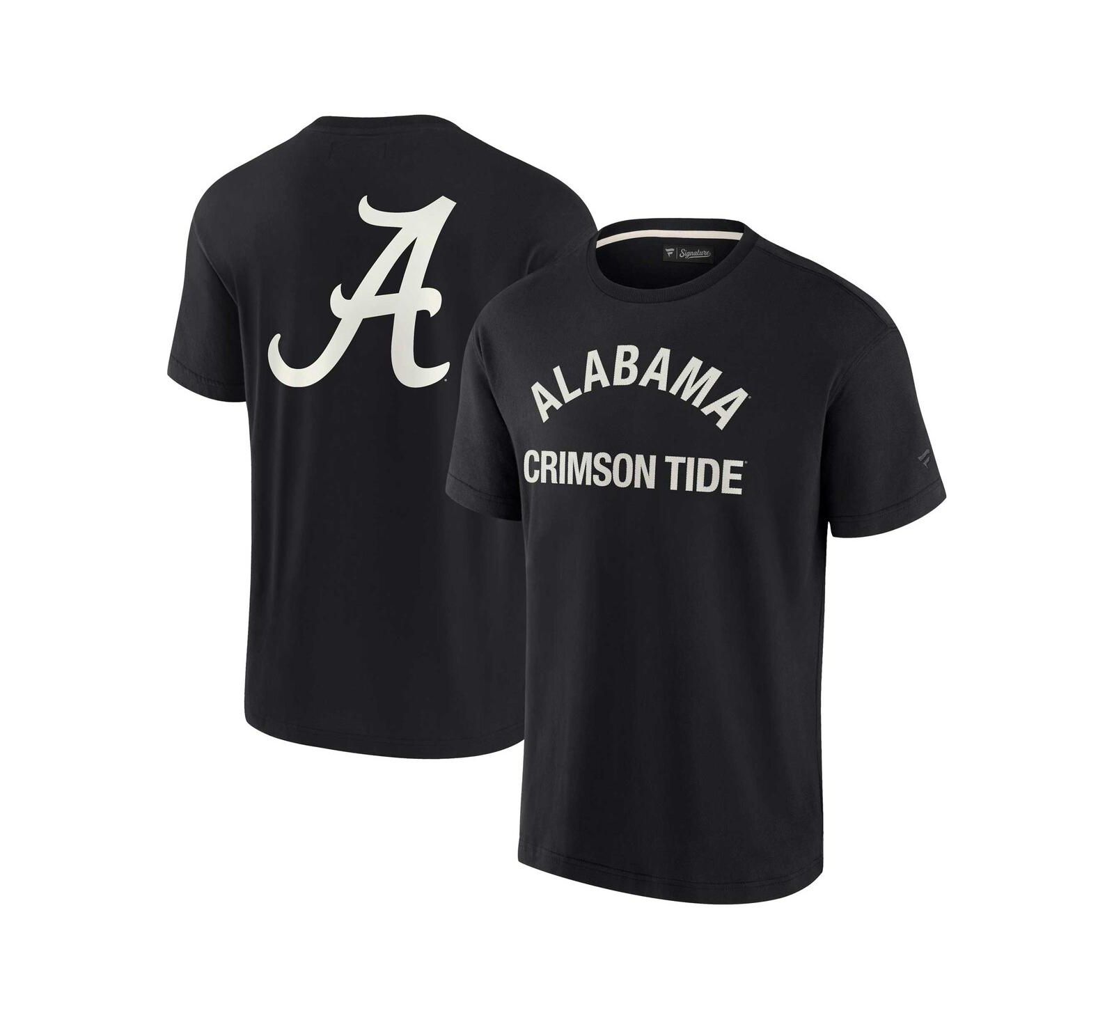 Мужская и женская футболка Fanatics Signature Black Alabama Crimson Tide Super Soft с коротким рукавом
