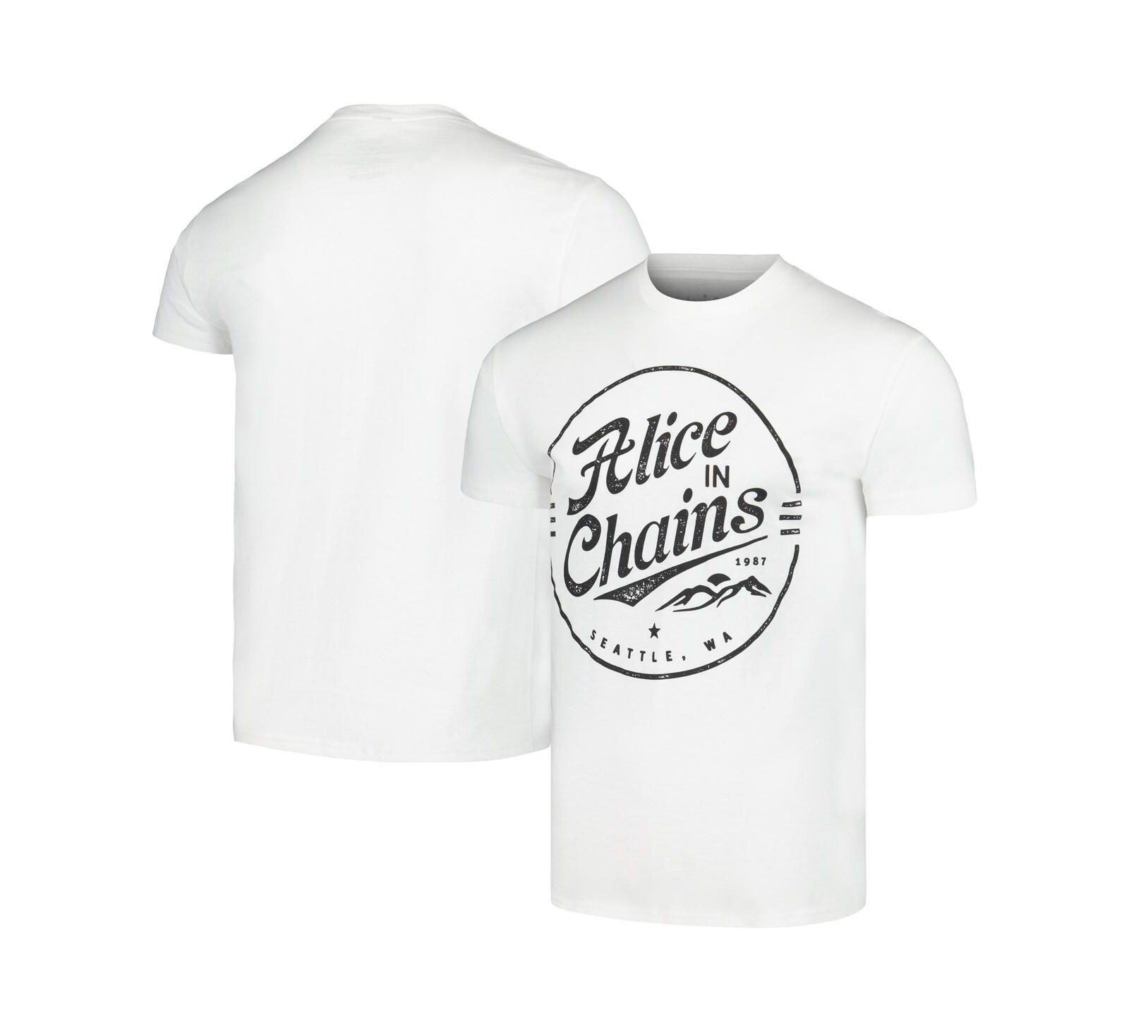 Мужская футболка Manhead Merch White Alice in Chains Seattle Stamp