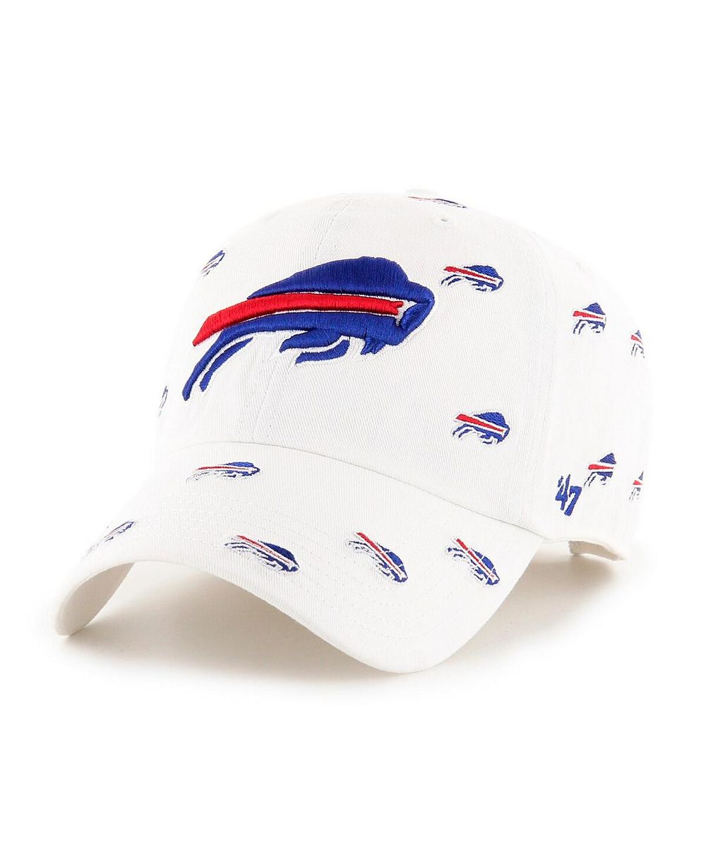 Мужская и женская кепка '47 Brand White Buffalo Bills Confetti Clean Up Adjustable Hat