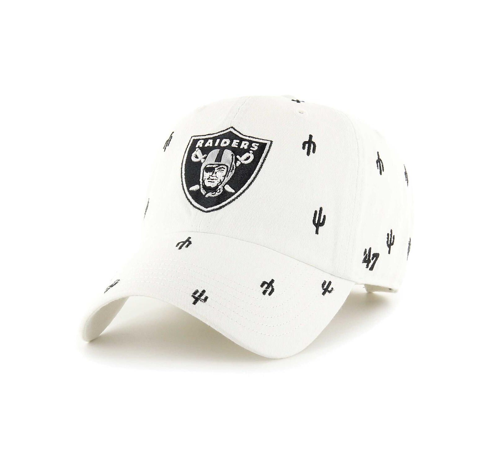 Мужская и женская регулируемая кепка '47 Brand White Las Vegas Raiders Confetti Clean Up