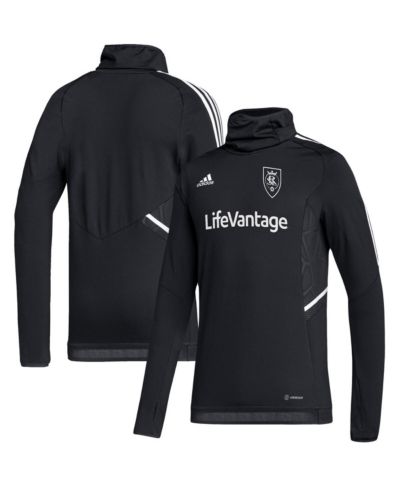 Men's adidas Black Real Salt Lake COLD.RDY Raglan Warmup Pullover Jacket