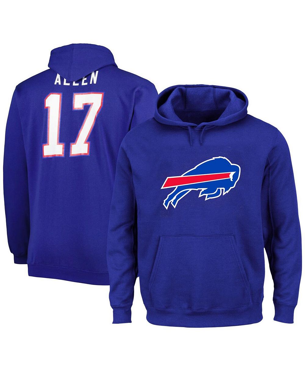 Мужское худи с капюшоном и начесом Fanatics Josh Allen Royal Buffalo Bills Big and Tall Fleece