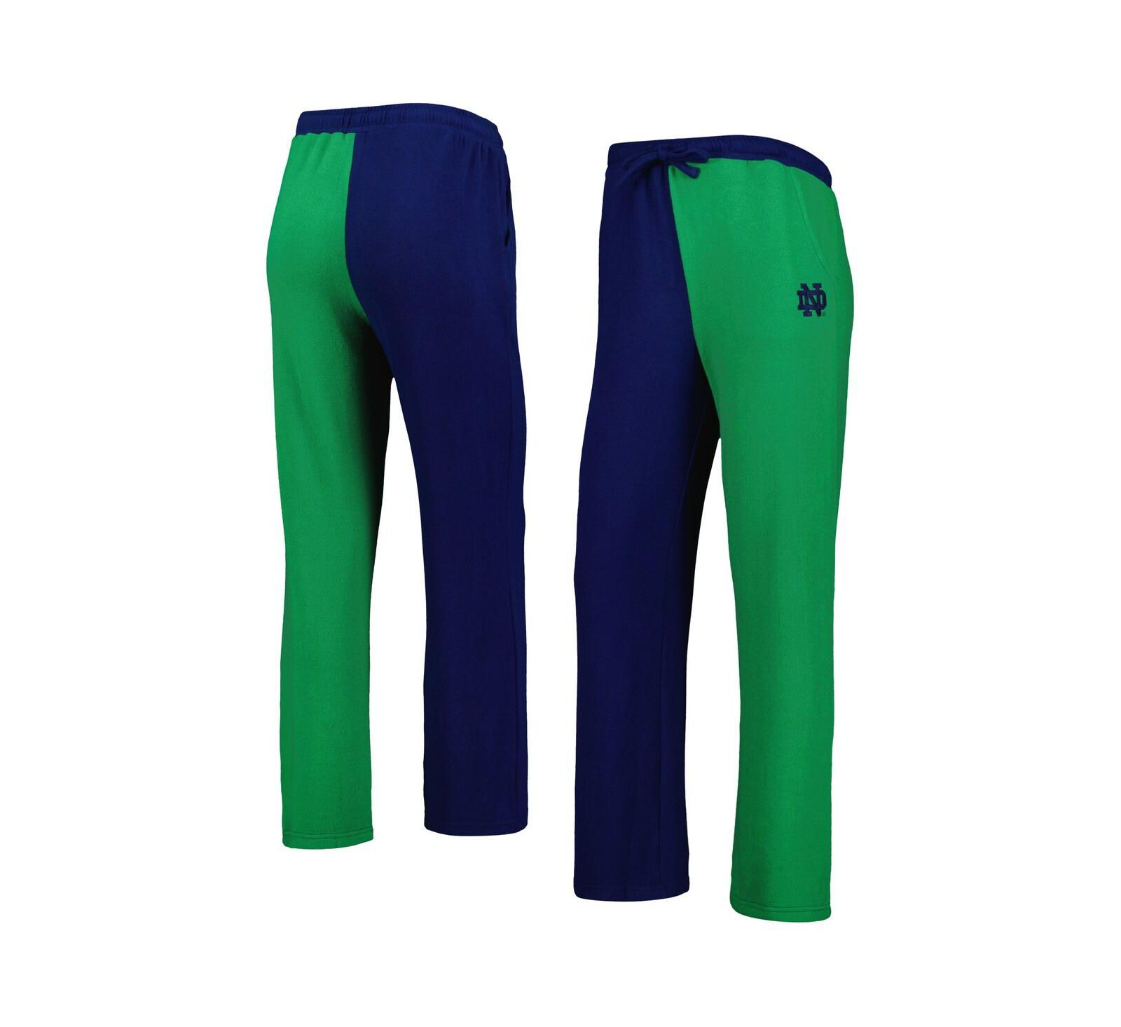 Women's ZooZatz Navy, Green Notre Dame Fighting Irish Colorblock Cozy Tri-Blend Lounge Pants