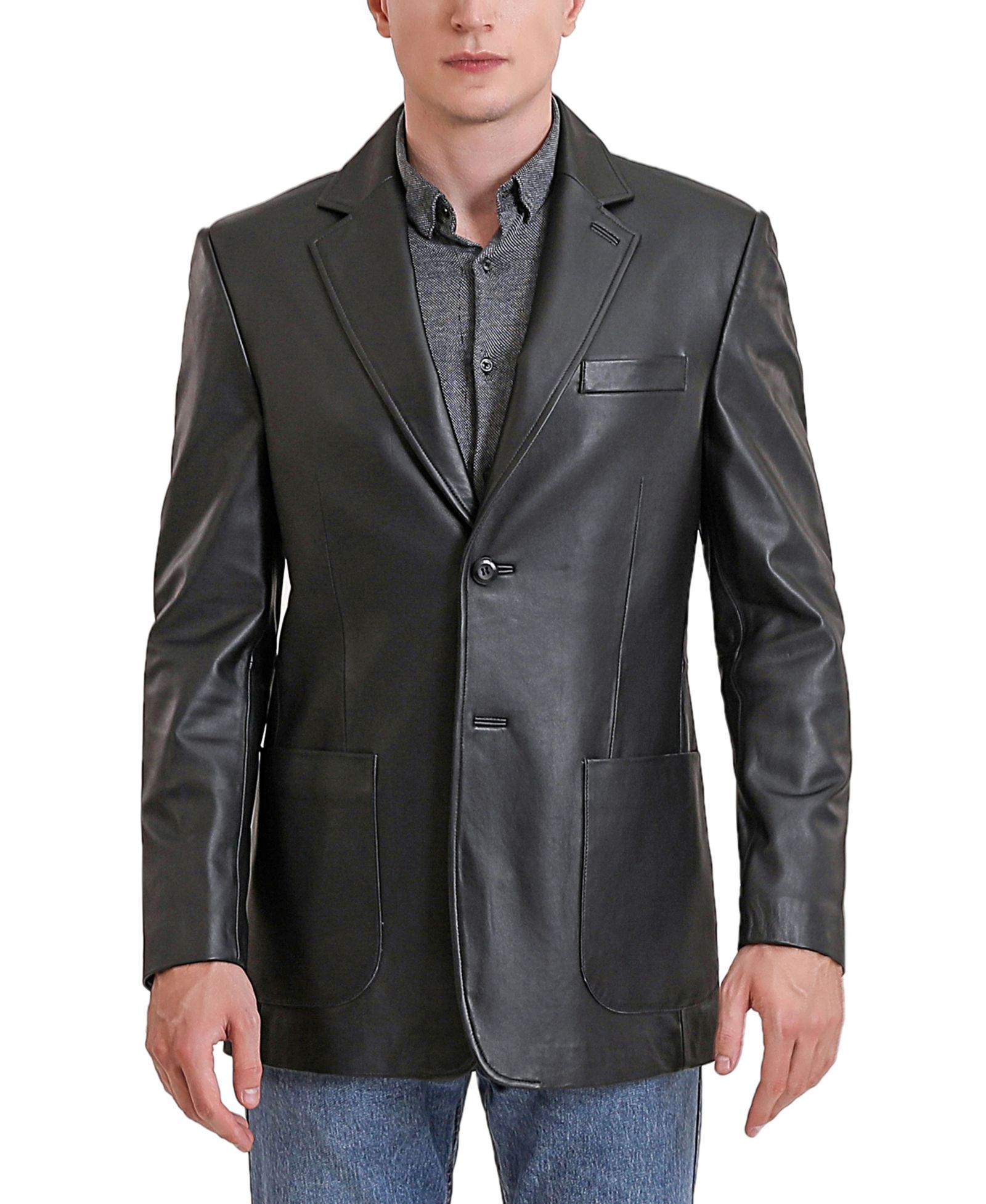 Мужской кожаный блейзер BGSD Men's Kai Two-Button