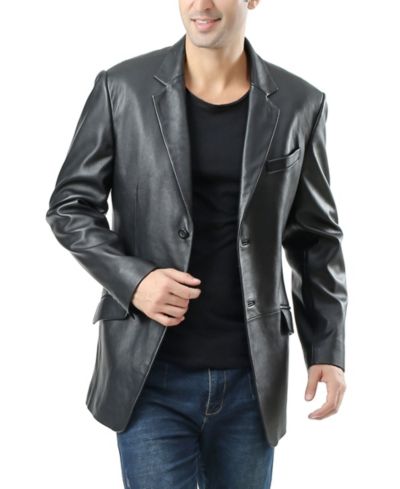 Мужской кожаный блейзер BGSD Men Benji Two-Button
