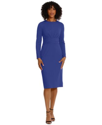 Миди-платье Maggy London Women's Scuba-Crepe Gathered