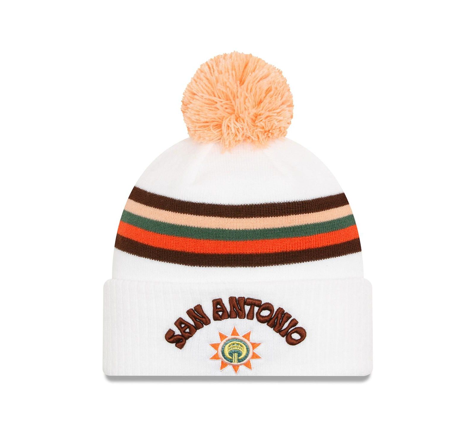 Men's New Era White San Antonio Spurs 2023/24 City Edition Cuffed Pom Knit Hat