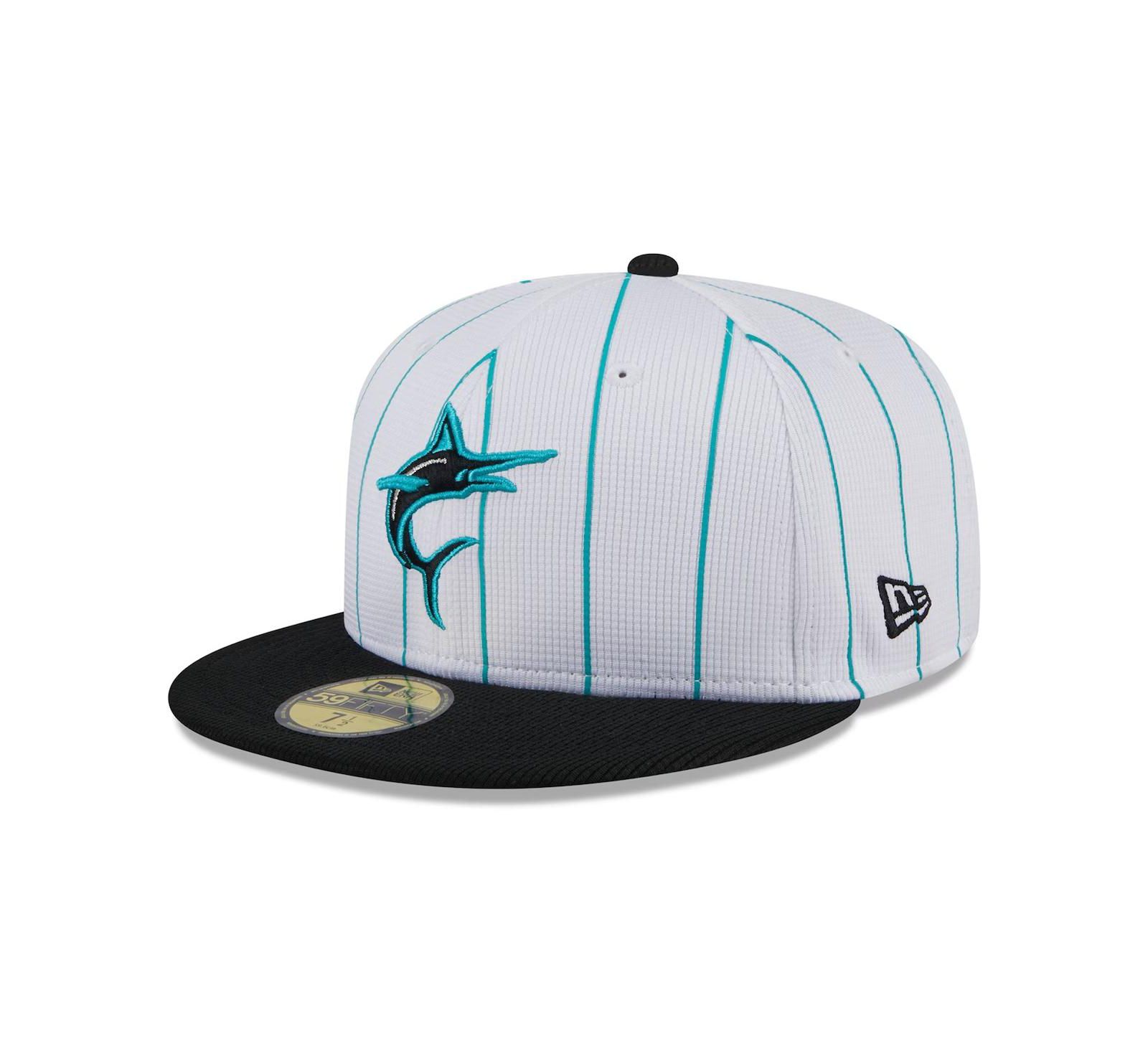 Мужская кепка New Era White Miami Marlins 2024 Batting Practice 59FIFTY Fitted Hat