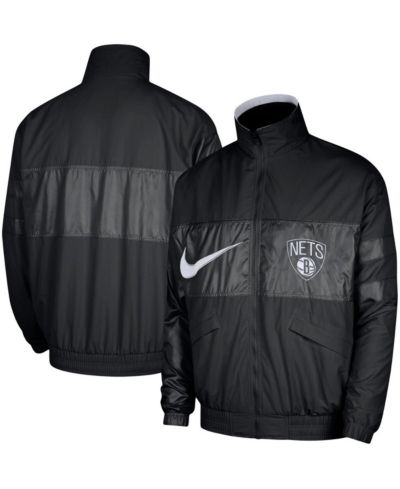 Мужская куртка Nike Brooklyn Nets Courtside Versus Capsule на молнии, черная