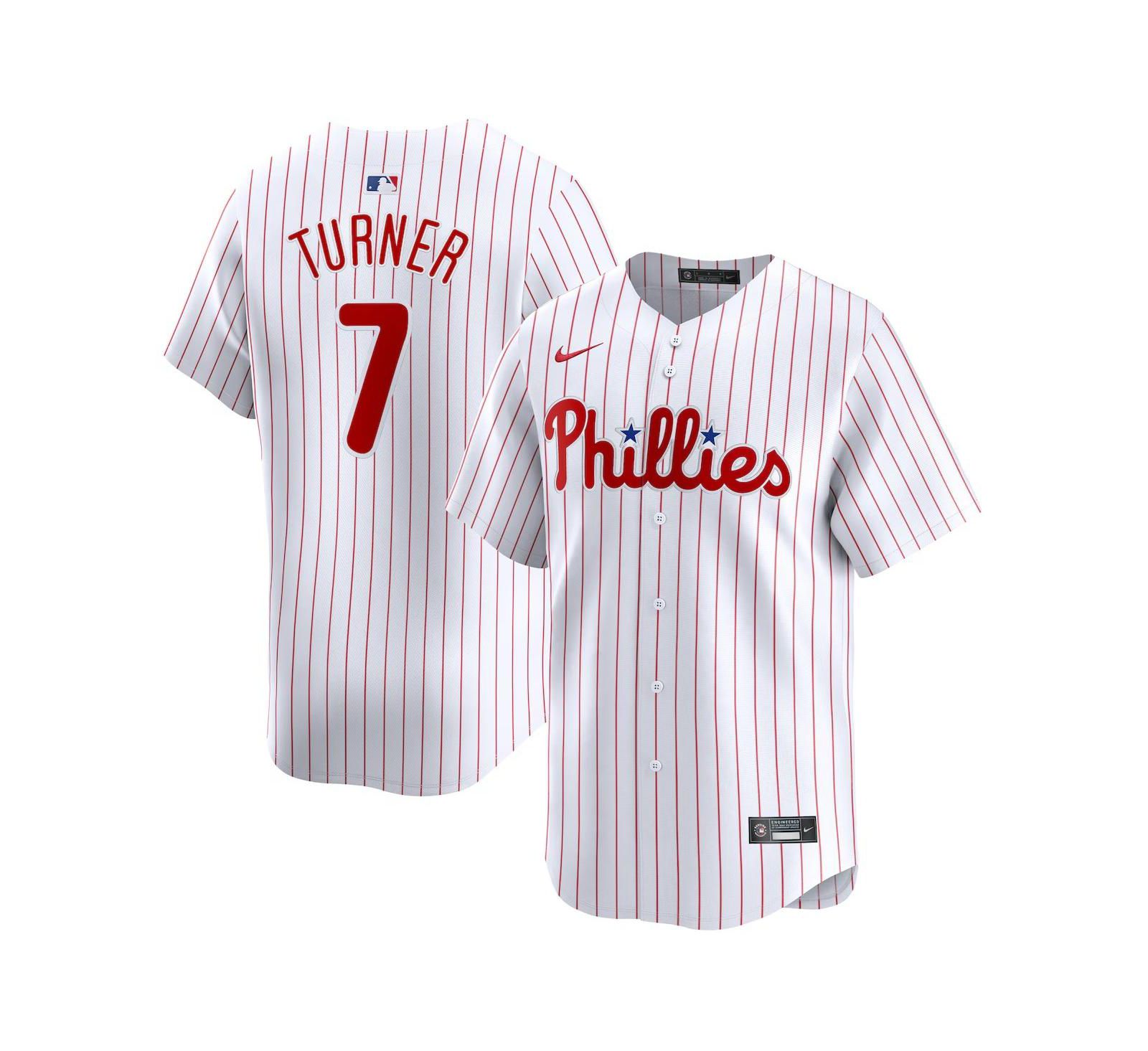 Nike Мужская джерси Trea Turner White Philadelphia Phillies Home Limited Player