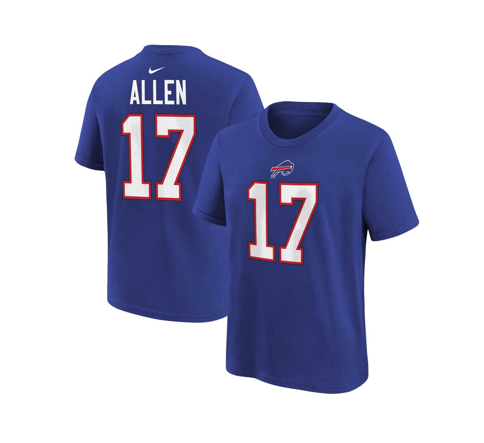 Big Boys Nike Josh Allen Royal Buffalo Bills Player Name and Number T-shirt