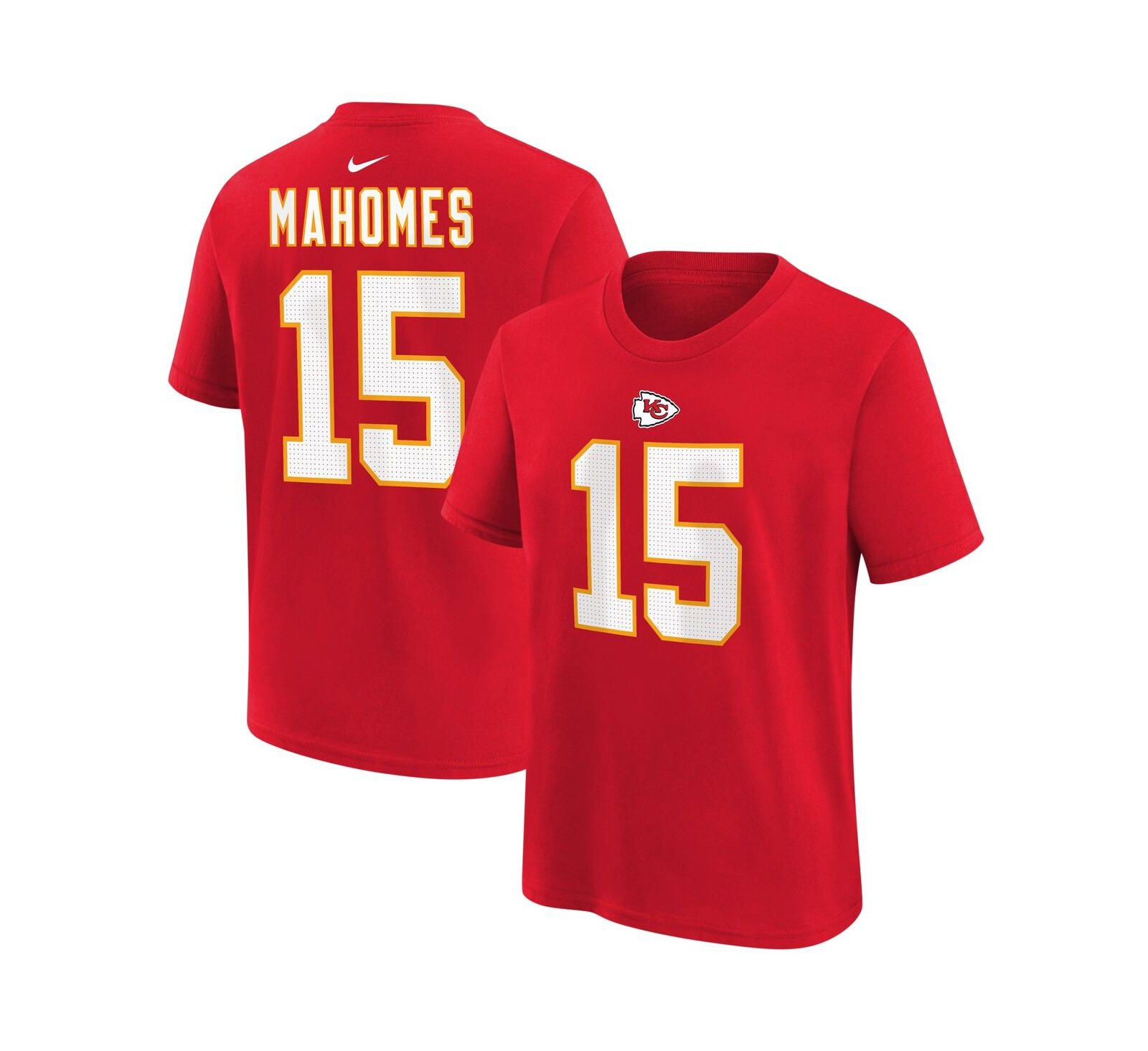 Big Boys Nike Patrick Mahomes Red Kansas City Chiefs Player Name and Number T-shirt