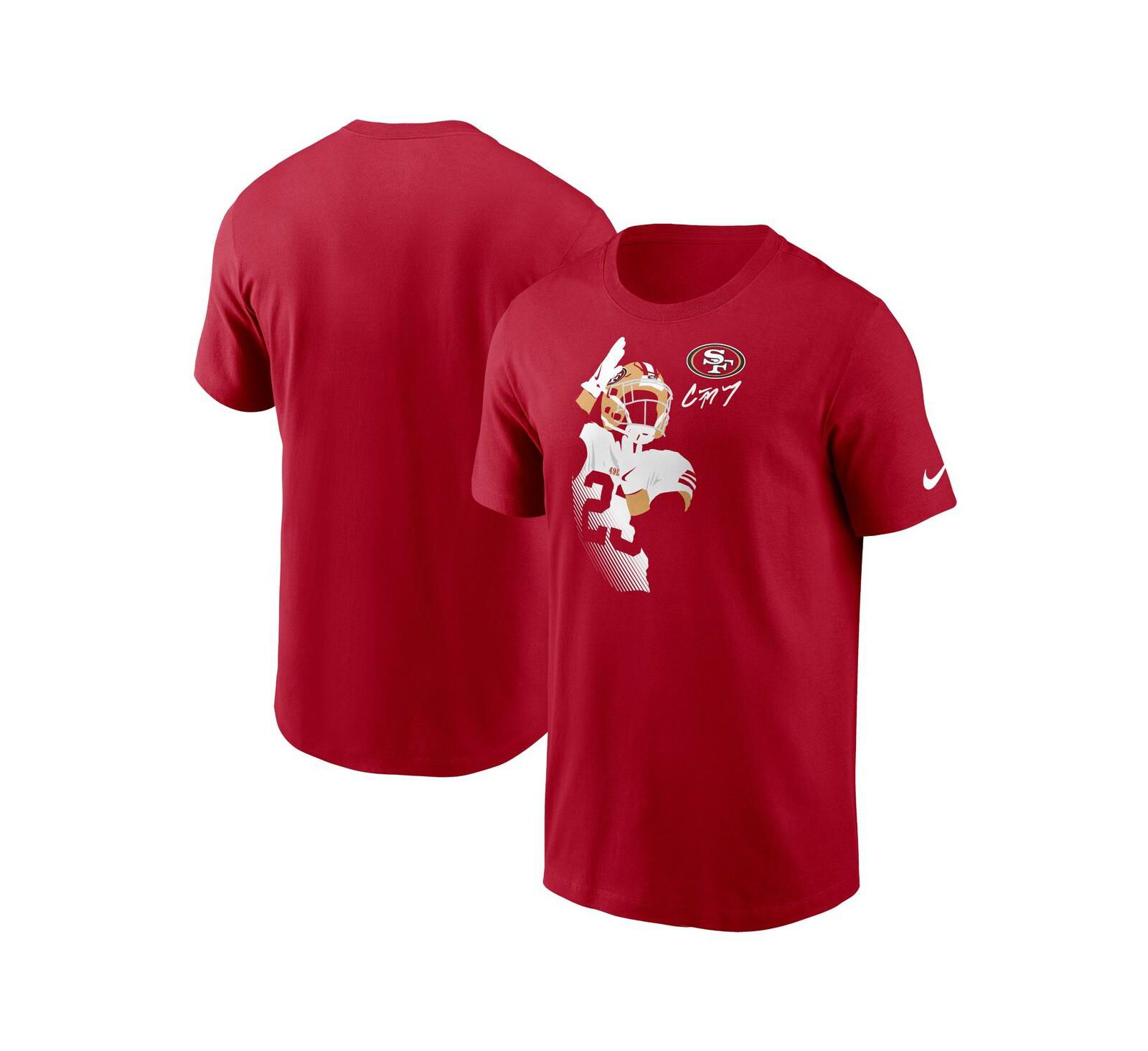 Men's Nike Christian McCaffrey Scarlet San Francisco 49ers Player Graphic T-shirt