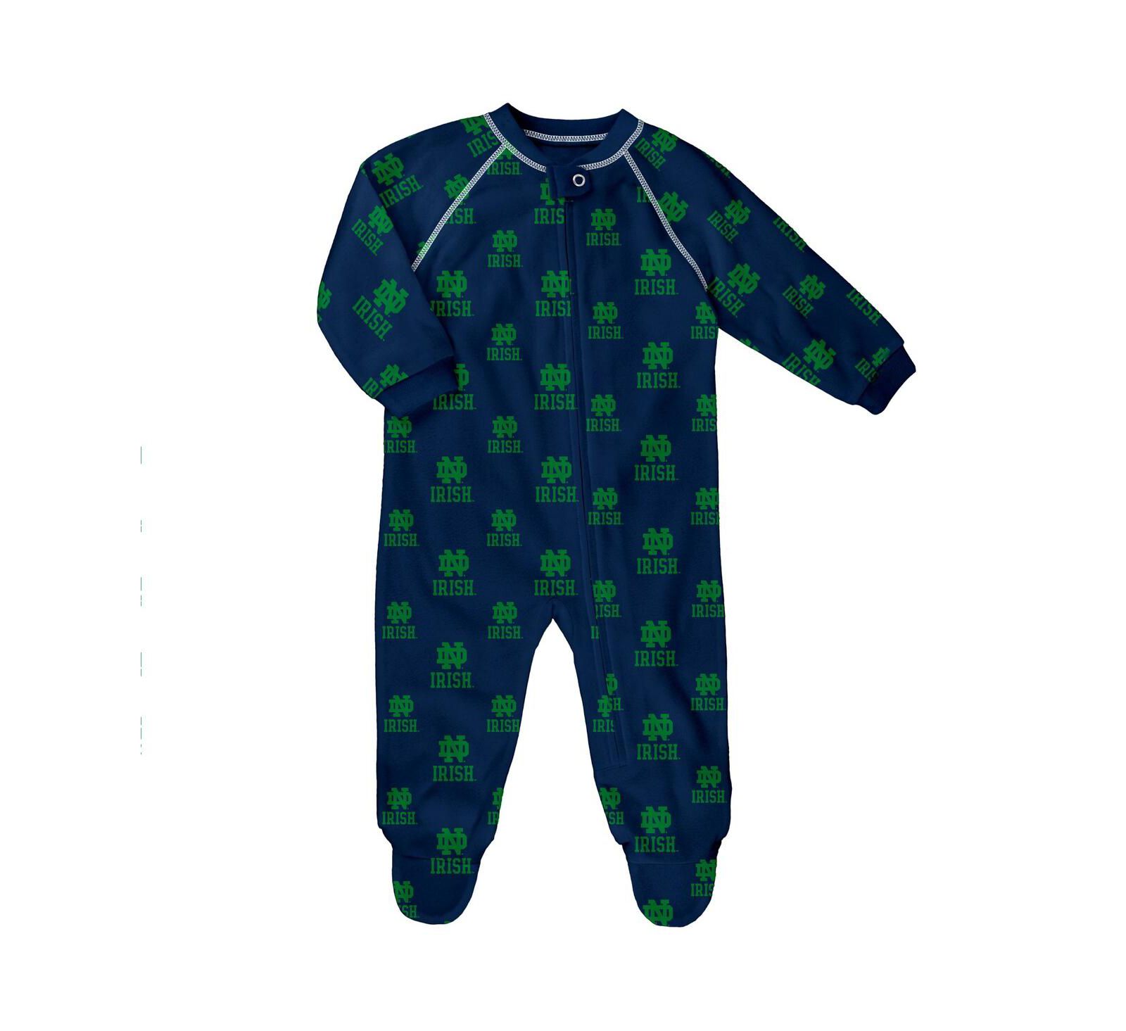 Комбинезон Outerstuff для новорожденных и детей Navy Notre Dame Fighting Irish All-Over Print Raglan Full-Zip