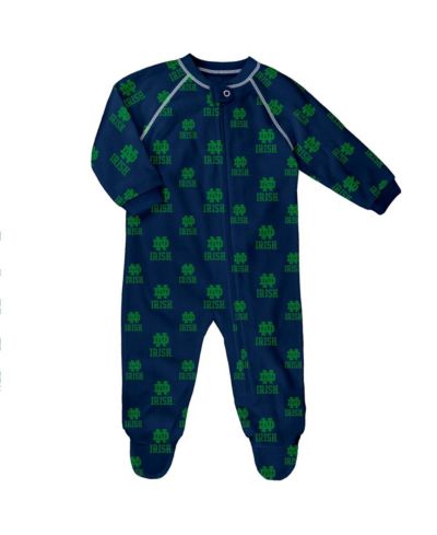 Комбинезон Outerstuff для новорожденных и детей Navy Notre Dame Fighting Irish All-Over Print Raglan Full-Zip