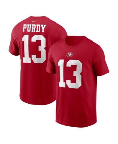 Big Boys Nike Brock Purdy Scarlet San Francisco 49ers Player Name and Number T-shirt