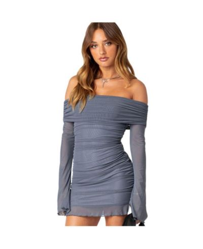 Edikted Женское Gala fold over gathered mesh mini dress