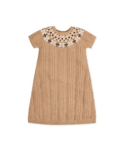 Детское платье Hope & Henry с коротким рукавом и узором Fair Isle