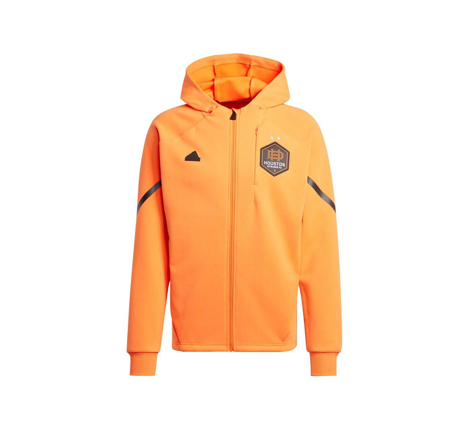 Adidas Men's Orange Houston Dynamo FC 2024 Anthem Travel Raglan Sleeve Full-Zip Jacket