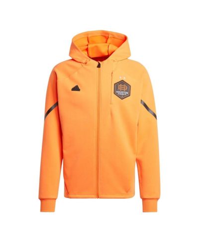 Adidas Men's Orange Houston Dynamo FC 2024 Anthem Travel Raglan Sleeve Full-Zip Jacket