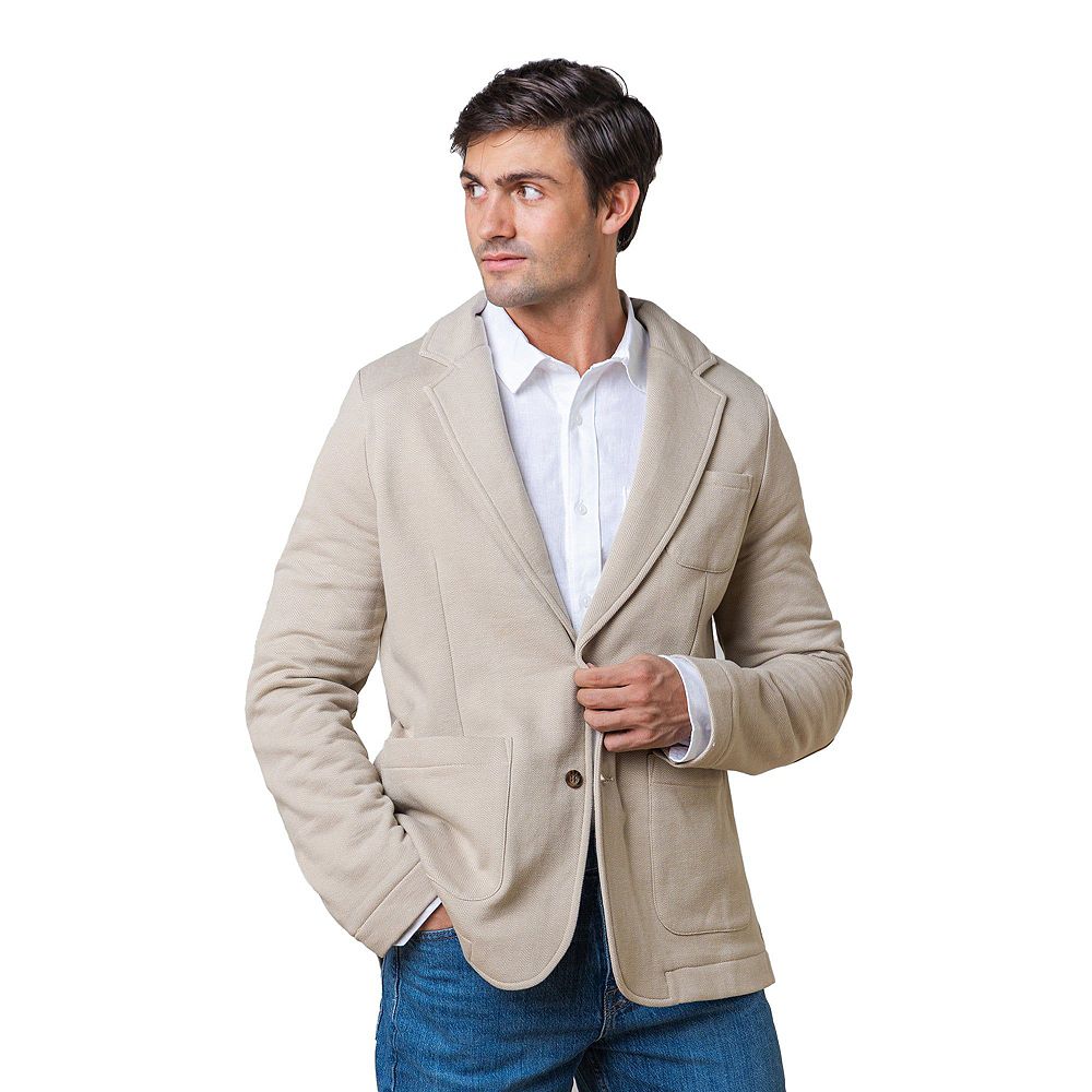 Hope & Henry Men's Hope and Henry Fleece Blazer with Elbow Patches