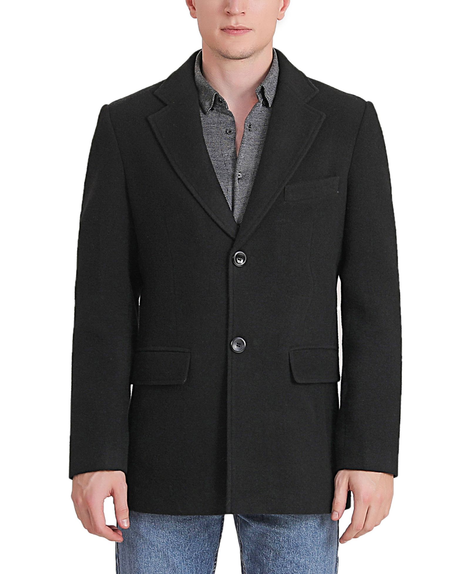 BGSD Men's Men Duke Classic Wool Blend Walking Coat