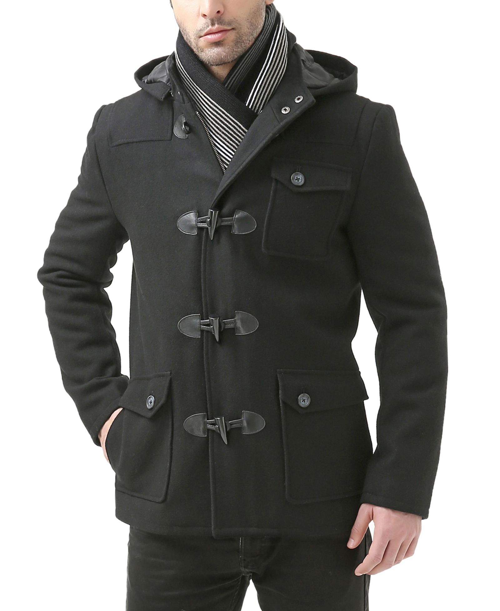 BGSD Men's Men Nathan Wool Blend Short Toggle Coat