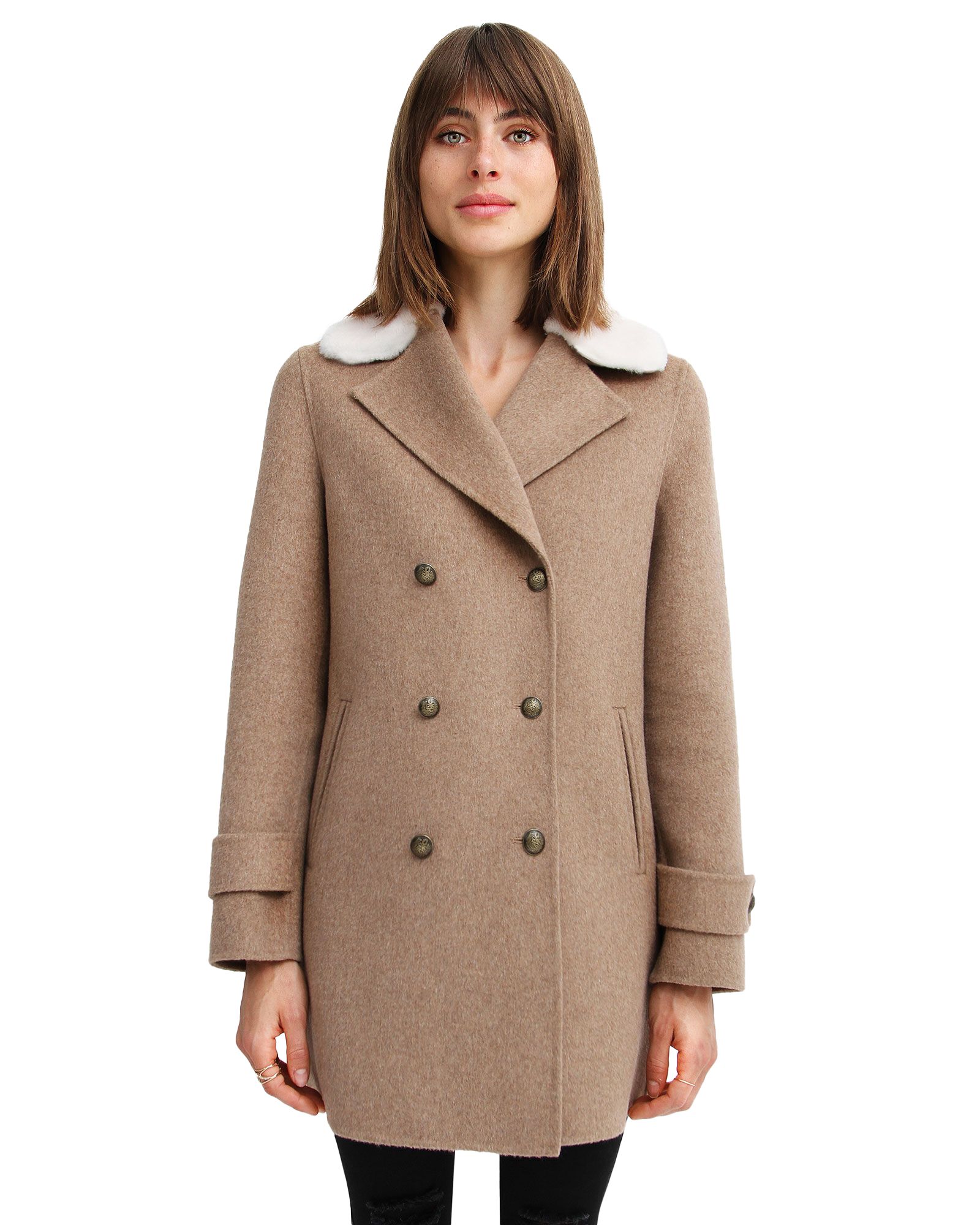 Belle & Bloom Women's Liberty Sherpa Collar Wool Blend Coat