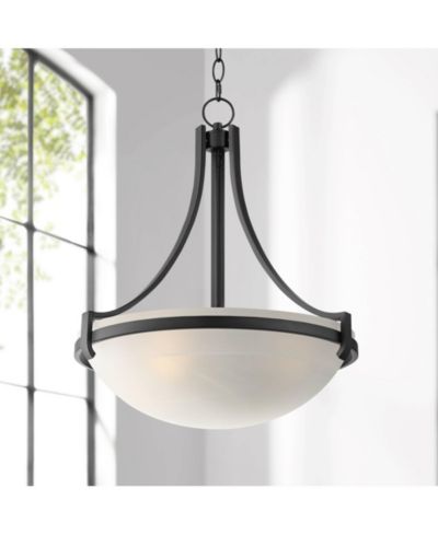 Regency Hill Metal Pendant Chandelier 20" Wide Modern Marbleized Glass Bowl Shade Fixture Dining Room House Foyer Entryway